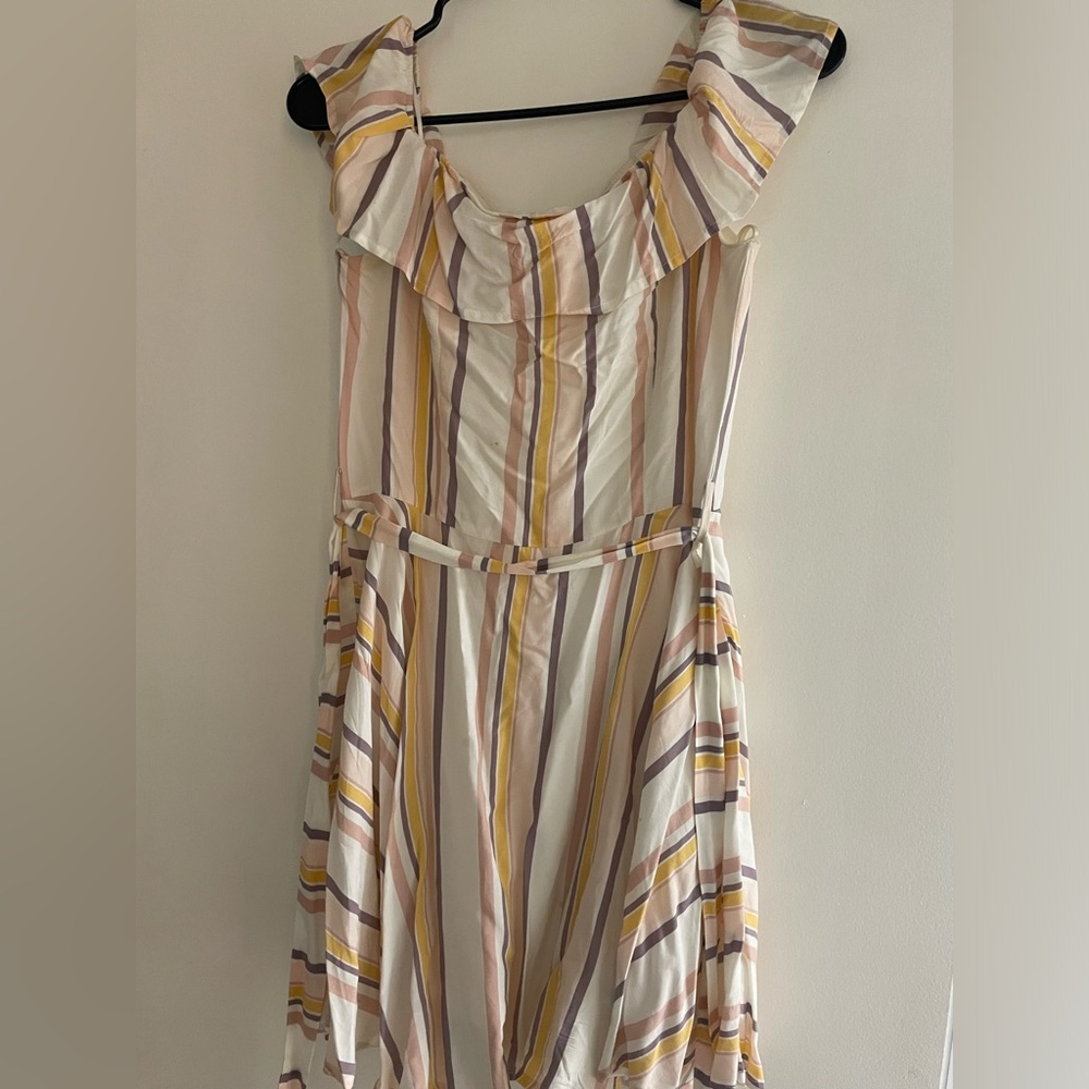 Off the shoulder stripped dress